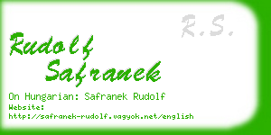 rudolf safranek business card